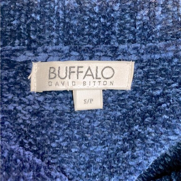 5/$25 Buffalo David Bitton Blue Chenille Cowl Neck Sweater S - Picture 3 of 15